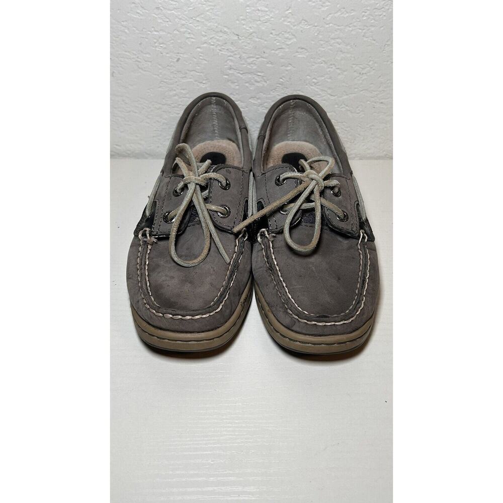 SPERRY TOP SIDER BOAT SHOE GREY LEATHER 9174418 WOMENS SIZE 6.5 Non-Marking Sole